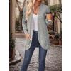 Long-Sleeved Cardigan Sweater Casual Solid-Color Fashionable Long-Length Slim-Fit Cardigan(Grey)