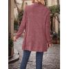Long-Sleeved Cardigan Sweater Casual Solid-Color Fashionable Long-Length Slim-Fit Cardigan(Red)