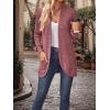 Long-Sleeved Cardigan Sweater Casual Solid-Color Fashionable Long-Length Slim-Fit Cardigan(Red)