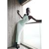 Neck Sleeveless Midi Dress Big Backless Twist French Party Wedding Seaside Home Coming(Green)