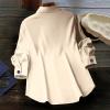 Solid-Color Cardigan Long-Sleeve Shirt with Colored Buttons for Women – Spring/Fall Casual Wear(Beige)