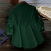 Solid-Color Cardigan Long-Sleeve Shirt with Colored Buttons for Women – Spring/Fall Casual Wear(Green)