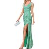 Women 1920s Formal Dress Tassel Sleeve with Bead Sparkly Gatsby Sequin Dress V Neck Maxi Dress(N-lightgreen)