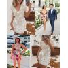 Women’s Floral Embroidery Mini Dress Wedding Guest Dress Puff Sleeve V-Neck Lace Bodycon Evening Party Cocktail Dress(A-white)