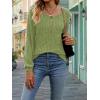 Women’s Knit Long-Sleeve Fashion Crew Neck Button-Up Waist-Defining Casual Top for Fall/Winter(Green)
