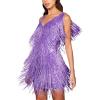 Cocktail Dresses Flapper Dresses 1920s Gatsby with All-Over Sequin Fringe Mini Dresses Prom Party Dress(J-purple)