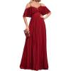 Halter One Shoulder Dresses Multi Layered Pleated Bridesmaid Cocktail Evening Gowns Dresses(Red)