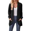 Long-Sleeved Cardigan Sweater Casual Solid-Color Fashionable Long-Length Slim-Fit Cardigan(Black)
