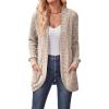 Long-Sleeved Cardigan Sweater Casual Solid-Color Fashionable Long-Length Slim-Fit Cardigan(Coffee)