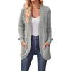 Long-Sleeved Cardigan Sweater Casual Solid-Color Fashionable Long-Length Slim-Fit Cardigan(Grey)