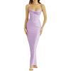 Sleeveless Crowl Neck Midi Corset Dress for Women Formal Evening Gowns Wedding Guest Dress(A-lightpurple)