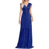 Women Sleeveless 1920s Formal Dress Tassel Sleeve with Bead Sparkly Gatsby Sequin Dress V Neck Maxi Dress(C-royalblue)