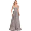 meilun Backless Sequinned Maxi Dress Fishtail Bridesmaid Evening Gown(Grey)