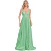 meilun Backless Sequinned Maxi Dress Fishtail Bridesmaid Evening Gown(Lightgreen)