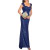 meilun Elegant Formal Dress Sequin Prom Evening Gowns Fishtail Maxi Dresses Cocktail Party Dress(A-blue)