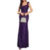 meilun Elegant Formal Dress Sequin Prom Evening Gowns Fishtail Maxi Dresses Cocktail Party Dress(A-purple)
