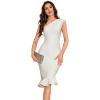 meilun Evening Dress One Shoulder Ruffle Package Hip Banquet Style Slim Short Sleeve Long Party Dresses(B-white)