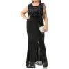 meilun Plus Size Sleeveless Sequins Formal Dress 1920s Prom Evening Gowns Wedding Guest Dresses(A-black)