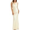 meilun Satin-Finish Fitted Bodycon Fishtail Dress with Backless Design(Yellow)