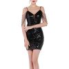 meilun Sequin Mini Party Dress with Bead Sleeve Elegant Dresses for Women Evening Gowns(A-black)