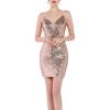 meilun Sequin Mini Party Dress with Bead Sleeve Elegant Dresses for Women Evening Gowns(A-champagne Gold)