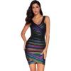 meilun Women’s Bandage Dress V-Neck Sleeveless Bodycon Foil Dress