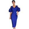 meilun Womens Club Dress Ruffle Butterfly Short Sleeve Midi Dress Celebrity Party Dress