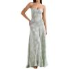 meilun Women’s Cowl Neck Ruffle Wedding Guest Dress Mesh Slit Bodycon Cocktail Party Maxi Dress(C-green)
