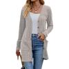 meilun Women’s Knit Cardigan Coat Fall/Winter Style with Waist-Defining Fit and Long Length(Grey)