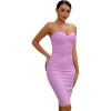meilun Womens Strapless Bodycon Club Celebrity Evening Party Lady Dress