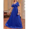 meilun Cap Sleeve Double V-Neck Sequin Maxi Dress Formal Dress Prom Evening Gowns(A-royal)