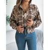 meilun Checkered Faux- Pocket Long-Sleeve Wool Blend Jacket Short Coat for Fall/Winter(Coffee)