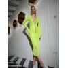 meilun Deep V Dress with Drawstring Long Sleeve Sequin Dress for Women Long Gown(Flugreen)
