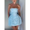 meilun Embroidered Dress Temperament Sexy Sheath Bow Mini Dress Graduation Evening Party Dinner(B-blue)