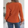 meilun Off Shoulder Bell Sleeve Pullover Sweater with Metal Buckles Daily(Orange)