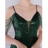 meilun Sequin Mini Party Dress with Bead Sleeve Elegant Dresses for Women Evening Gowns(A-green)