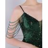 meilun Sequin Mini Party Dress with Bead Sleeve Elegant Dresses for Women Evening Gowns(A-green)