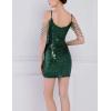 meilun Sequin Mini Party Dress with Bead Sleeve Elegant Dresses for Women Evening Gowns(A-green)
