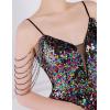 meilun Sequin Mini Party Dress with Bead Sleeve Elegant Dresses for Women Evening Gowns(A-multi-black)