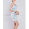 meilun Sequin Mini Party Dress with Bead Sleeve Elegant Dresses for Women Evening Gowns(A-white)