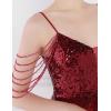meilun Sequin Mini Party Dress with Bead Sleeve Elegant Dresses for Women Evening Gowns(A-wine)