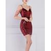 meilun Sequin Mini Party Dress with Bead Sleeve Elegant Dresses for Women Evening Gowns(A-wine)