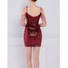 meilun Sequin Mini Party Dress with Bead Sleeve Elegant Dresses for Women Evening Gowns(A-wine)