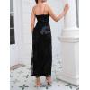 meilun Sparkly Spaghrtti Strap Sequin Formal Dress Evening Gowns High Slit Long Prom Wedding Guest Dress(A-black)