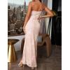 meilun Sparkly Spaghrtti Strap Sequin Formal Dress Evening Gowns High Slit Long Prom Wedding Guest Dress(A-pink)