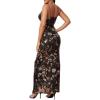 meilun Sparkly Spaghrtti Strap Sequin Formal Dress Evening Gowns High Slit Long Prom Wedding Guest Dress(B-black)
