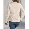 meilun V-Neck Long-Sleeve Shirt Solid Color Slim-Fit Elegant Blouse Women’s Professional Daily Wear(Beige)