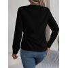 meilun V-Neck Long-Sleeve Shirt Solid Color Slim-Fit Elegant Blouse Women’s Professional Daily Wear(Black)