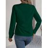 meilun V-Neck Long-Sleeve Shirt Solid Color Slim-Fit Elegant Blouse Women’s Professional Daily Wear(Green)