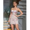 meilun Women Cocktail Dresses Handicraft Sequins Flapper Dress with Feather Mini Prom Party Dress(A-champagne)